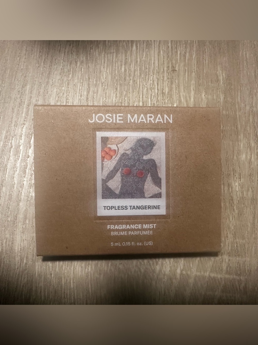 JOSIE MARAN Topless Tangerine Fragrance Mist - Brown Kraft Box with Red Accents